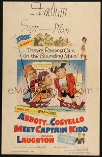 2b609 ABBOTT & COSTELLO MEET CAPTAIN KIDD WC '53 art of pirates Bud & Lou with Charles Laughton!