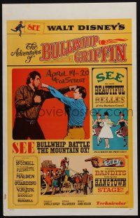2b613 ADVENTURES OF BULLWHIP GRIFFIN WC '67 Disney, beautiful belles, mountain ox battle!