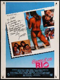 2c279 BLAME IT ON RIO 30x40 '84 Demi Moore, Michael Caine, super sexy postcard image!