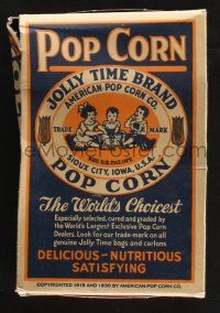 2c020 JOLLY TIME BRAND POP CORN empty popcorn box '30s delicious, nutritious & satisfying!