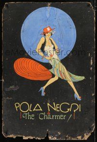 2c004 CHARMER hand painted 28x41 poster '25 art of Spanish Pola Negri by Charles Miggs, lost film!