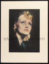 2c087 CLOSE UP PORTRAIT OF A WOMAN matted 18x23 art print '60s art of a woman, possibly Greta Garbo