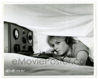 2d145 BABETTE GOES TO WAR 8.25x10 still '60 sexy Brigitte Bardot sending Morse Code under sheets!
