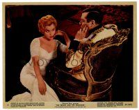 2d014 PRINCE & THE SHOWGIRL color 8x10 still #5 '57 Marilyn Monroe sits in front of Laurence Olivier