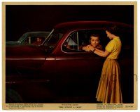 2d057 REBEL WITHOUT A CAUSE color 8x10 still #11 '55 Natalie Wood & James Dean in car at drag race!