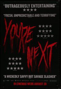 2e080 YOU'RE NEXT teaser English 1sh '13 Sharni Vinson, Nicholas Tucci, Wendy Glenn, horror!