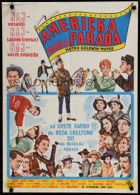 2e426 MGM'S BIG PARADE OF COMEDY Yugoslavian 20x28 '64 Garbo, Skelton, Grant, Gable, Hepburn & more