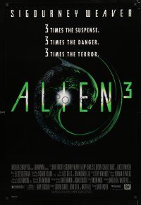 2f039 ALIEN 3 1sh '92 Sigourney Weaver, 3 times the danger, 3 times the terror!