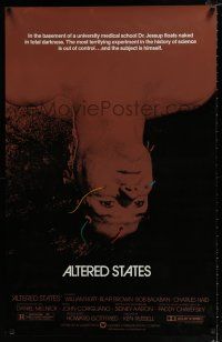 2f051 ALTERED STATES foil 1sh '80 William Hurt, Paddy Chayefsky, Ken Russell, sci-fi horror!