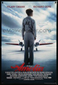 2f056 AMELIA advance DS 1sh '09 image of pilot Hilary Swank in title role w/her Lockheed Electra!