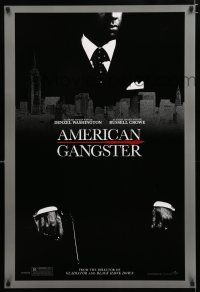 2f062 AMERICAN GANGSTER teaser DS 1sh '07 close-up of Denzel Washington, Ridley Scott directed!