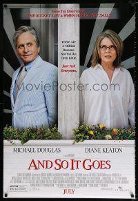 2f069 AND SO IT GOES advance DS 1sh '14 Michael Douglas, Diane Keaton, Rob Reiner directed!