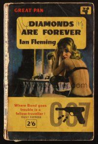 2g156 DIAMONDS ARE FOREVER 9th printing English Pan paperback book '62 James Bond novel by Fleming!