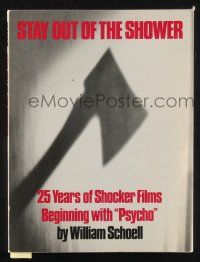 2g318 STAY OUT OF THE SHOWER softcover book '85 25 Years of Shocker Films Beginning with Psycho!