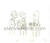 2g112 SIMPSONS animation art '00s Matt Groening, cartoon pencil drawing of Homer, Lenny & Carl!