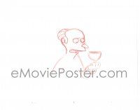 2g115 SIMPSONS animation art '00s Groening, cartoon pencil drawing of Mr. Burns holding glass!