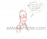 2g103 SIMPSONS animation art '00s cartoon pencil drawing of Homer saying Eat Bart's shorts!
