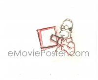 2g107 SIMPSONS animation art '00s Groening, cartoon pencil drawing of Homer reaching into window!