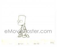 2g108 SIMPSONS animation art '00s Matt Groening cartoon, pencil drawing of Bart kneeling!
