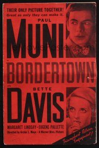 2g516 BORDERTOWN pressbook R37 Paul Muni & Bette Davis, great as only they can make it!