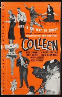 2g528 COLLEEN pressbook '36 Dick Powell, Ruby Keeler, Joan Blondell, Jack Oakie, musical comedy!