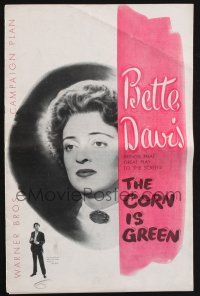 2g532 CORN IS GREEN pressbook '45 Bette Davis lives in a Welsh mining town, from the stage play!