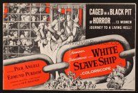 2g704 WHITE SLAVE SHIP pressbook '62 L'ammutinamento, art of sexy women in a black pit of horror!