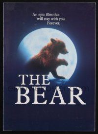 2g345 BEAR souvenir program book '89 Jean-Jacques Annaud's L'Ours, great image of baby bear!