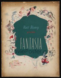 2g379 FANTASIA souvenir program book '42 great image of Mickey Mouse & others,Disney cartoon classic