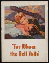 2g387 FOR WHOM THE BELL TOLLS souvenir program book '43 Seguso art of Gary Cooper & Ingrid Bergman!