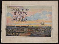 2g404 HEARTS OF THE WORLD souvenir program book '18 D.W. Griffith, WWI, cool artwork & photos!