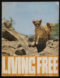 2g423 LIVING FREE souvenir program book '72 Joy Adamson, Elsa the Lioness, different images!