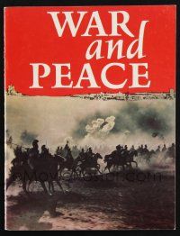 2g488 WAR & PEACE English souvenir program book 1966 Sergei Bondarchuck Russian version, Leo Tolstoy