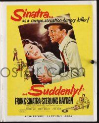 2g666 SUDDENLY English pressbook '54 would-be sensation-hungry Presidential assassin Frank Sinatra!