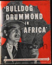 2g520 BULLDOG DRUMMOND IN AFRICA pressbook '38 detective John Howard in the jungle!