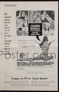 2g524 CASINO ROYALE pressbook supplement '67 all-star James Bond spy spoof!