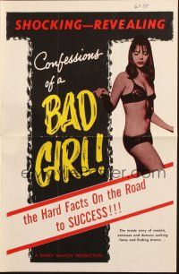 2g530 CONFESSIONS OF A BAD GIRL pressbook '65 Barry Mahon, sex, hard facts on the road to success!