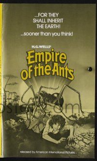 2g545 EMPIRE OF THE ANTS pressbook '77 H.G. Wells, great Drew Struzan art of monster attacking!