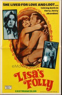 2g585 LISA'S FOLLY pressbook '70 she lived for love & loot, taking both in fiery lusty abandon!
