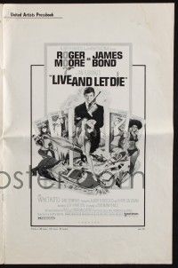 2g587 LIVE & LET DIE pressbook '73 art of Roger Moore as James Bond by Robert McGinnis!