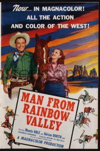 2g599 MAN FROM RAINBOW VALLEY pressbook '46 cowboy Monte Hale, pretty Adrian Booth!