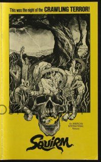 2g662 SQUIRM pressbook '76 wild Drew Struzan horror art, it was the night of the crawling terror!