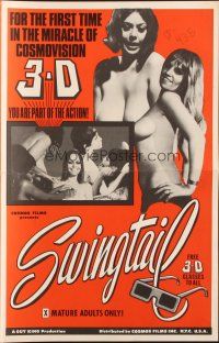 2g672 SWINGTAIL pressbook '69 sexploitation for the first time in the miracle of CosmoVision 3-D!