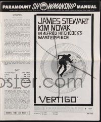 2g696 VERTIGO pressbook '58 Hitchcock's best, James Stewart & Kim Novak, Saul Bass' wonderful art!