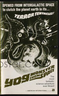 2g714 YOG: MONSTER FROM SPACE pressbook '71 it was spewed from intergalactic space to clutch Earth!