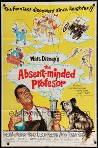 2h016 ABSENT-MINDED PROFESSOR 1sh R74 Walt Disney, Flubber, Fred MacMurray in title role!