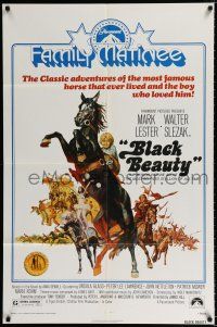 2h114 BLACK BEAUTY 1sh R74 artwork of Mark Lester riding most classic horse!