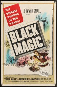 2h116 BLACK MAGIC 1sh '49 art of hypnotist Orson Welles as Cagliostro mezmerizing Nancy Guild!