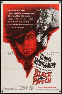 2h117 BLACK PATCH 1sh '57 they took George Montgomery's eye, his woman, and his name!