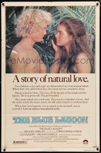 2h123 BLUE LAGOON 1sh '80 sexy young Brooke Shields & Christopher Atkins!